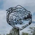Rhino Nature Landscape 2D Wall Art - Tranh Treo Tường 2D STL Tê Giác - Thumbnail 2
