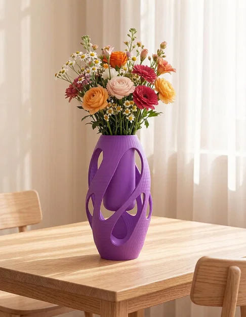 Mẫu lọ hoa nghệ thuật xoắn ốc 3D độc đáo trang trí nhà cửa - Image 1