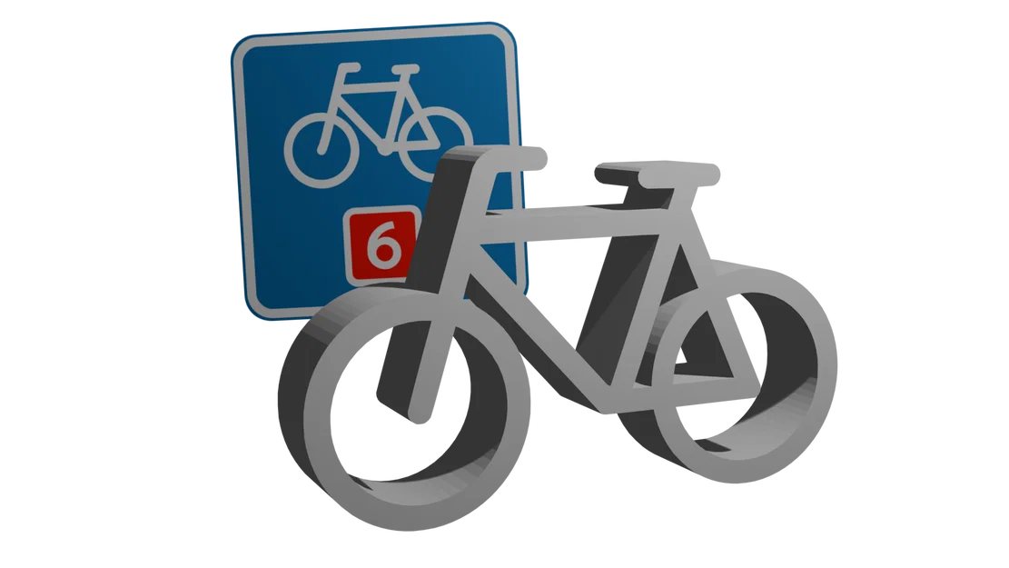 Mô hình trang trí biểu tượng xe đạp Đan Mạch 3D (Danish Road Sign Bike) - Image 1