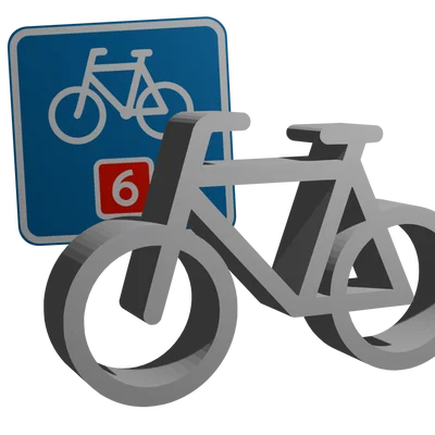 Mô hình trang trí biểu tượng xe đạp Đan Mạch 3D (Danish Road Sign Bike)
