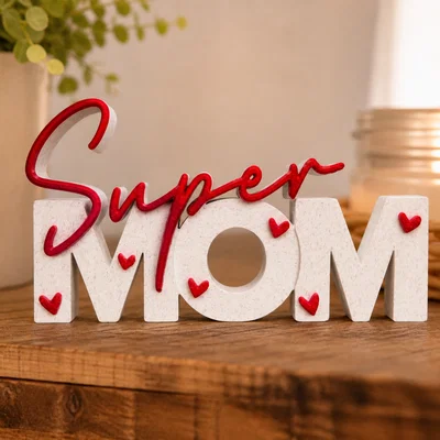 Super Mom – Bảng chữ 3D | Quà Ngày của Mẹ | Trang trí đa màu