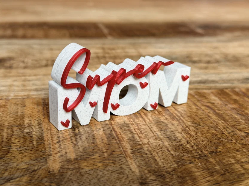 Super Mom – Bảng chữ 3D | Quà Ngày của Mẹ | Trang trí đa màu - Image 3