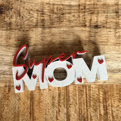 Super Mom – Bảng chữ 3D | Quà Ngày của Mẹ | Trang trí đa màu