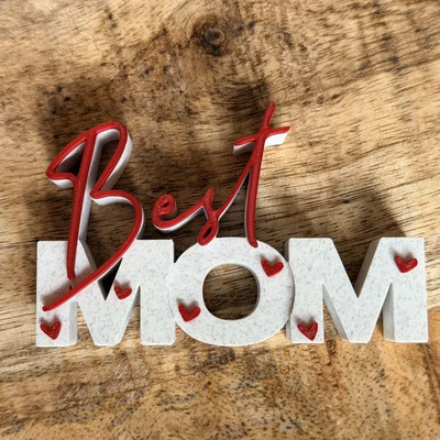 Best Mom – Bảng Chữ 3D | Quà Ngày của Mẹ | Decor Đa Màu