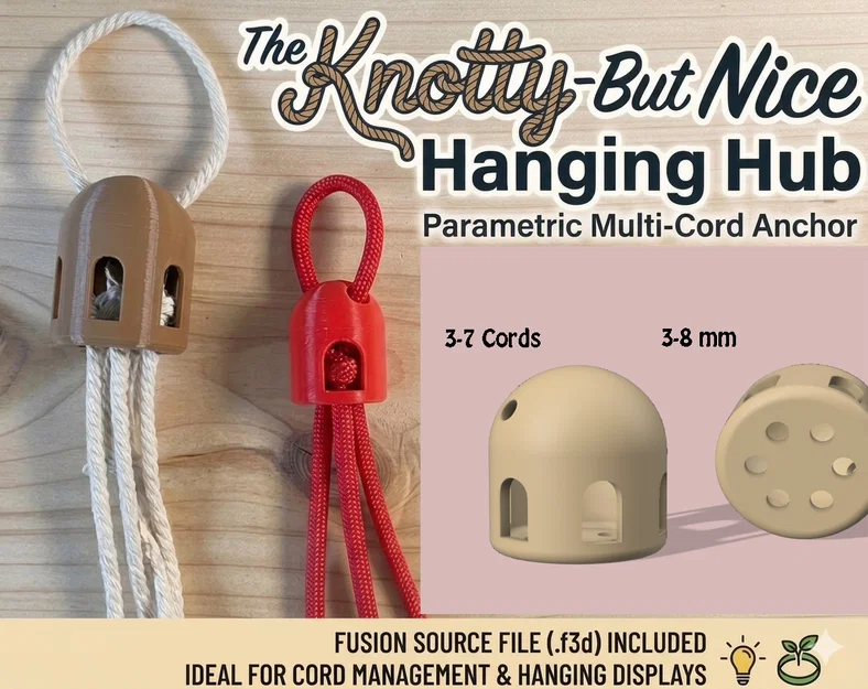 Ngàm treo nhiều dây Parametric (Hanging Hub) – Multi-Cord Anchor - Image 1
