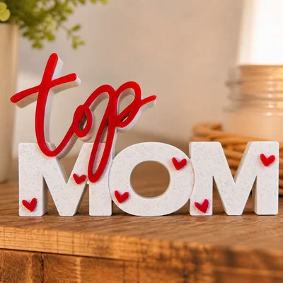 Top Mom – Bảng chữ 3D | Quà Mother’s Day | Decor nhiều màu