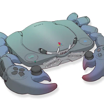 Playstacean – Mô hình cua gắn lên PlayStation One (PSone)
