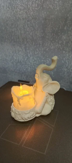 Mẫu in 3D chân nến hình chú voi trang trí bàn làm việc - Image 1