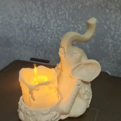Mẫu in 3D chân nến hình chú voi trang trí bàn làm việc