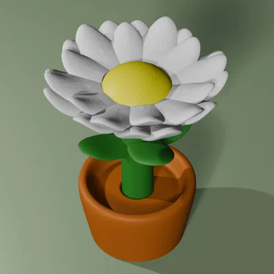 Cúc Daisy Trong Chậu Nhiều Phần (fusion360)