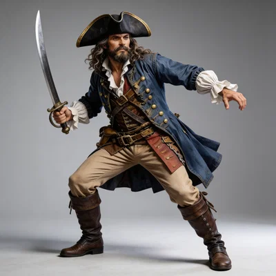 Mô hình 3D nhân vật cướp biển Pirate 3 (tỷ lệ 1:24)