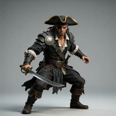 Mô hình Cướp biển (Pirate 4) tỉ lệ 1:24 cho in 3D Resin