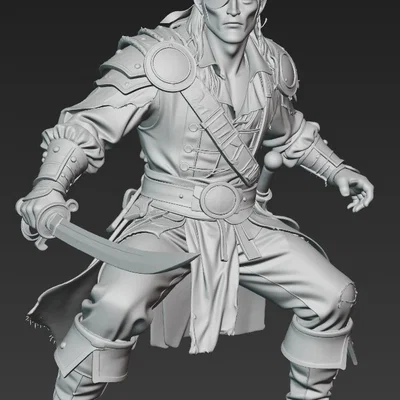 Mô hình Cướp biển (Pirate 4) tỉ lệ 1:24 cho in 3D Resin