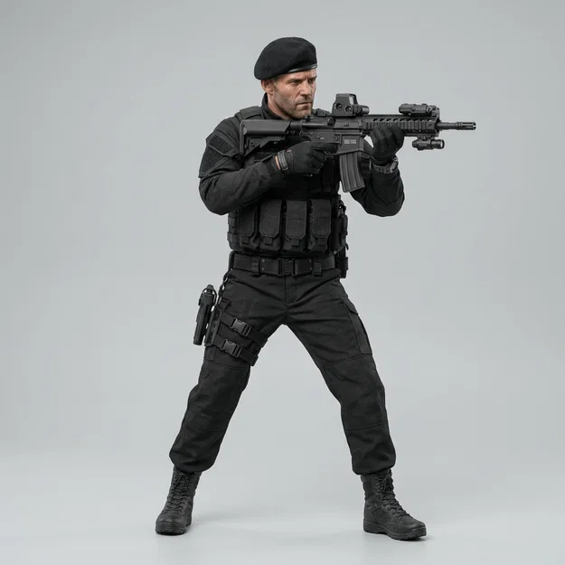 Mô hình 3D Lee Christmas - Jason Statham (The Expendables) để in ấn - Image 1