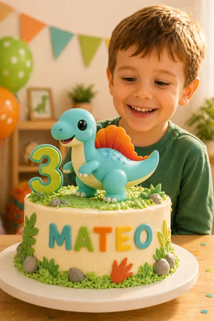 STL Cake Topper Spinosaurus Dễ Thương – Dễ In 3D Cho Sinh Nhật Bé - Image 1