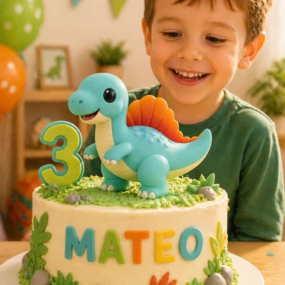 STL Cake Topper Spinosaurus Dễ Thương – Dễ In 3D Cho Sinh Nhật Bé