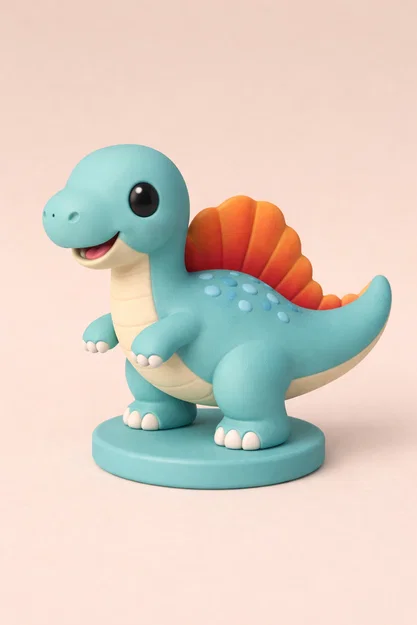 STL Cake Topper Spinosaurus Dễ Thương – Dễ In 3D Cho Sinh Nhật Bé - Image 2
