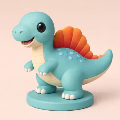 STL Cake Topper Spinosaurus Dễ Thương – Dễ In 3D Cho Sinh Nhật Bé