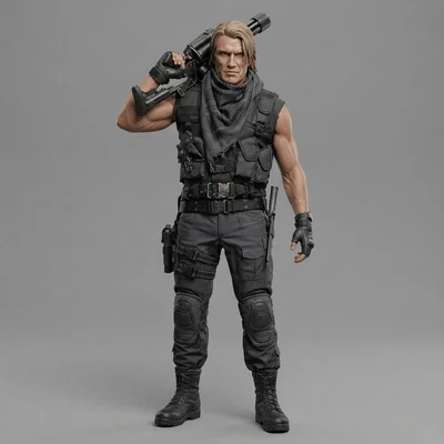 Mô hình 3D Gunner Jensen (The Expendables) - In 3D chất lượng cao