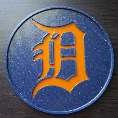 Miếng lót ly 3D logo đội bóng Detroit Tigers cực đẹp