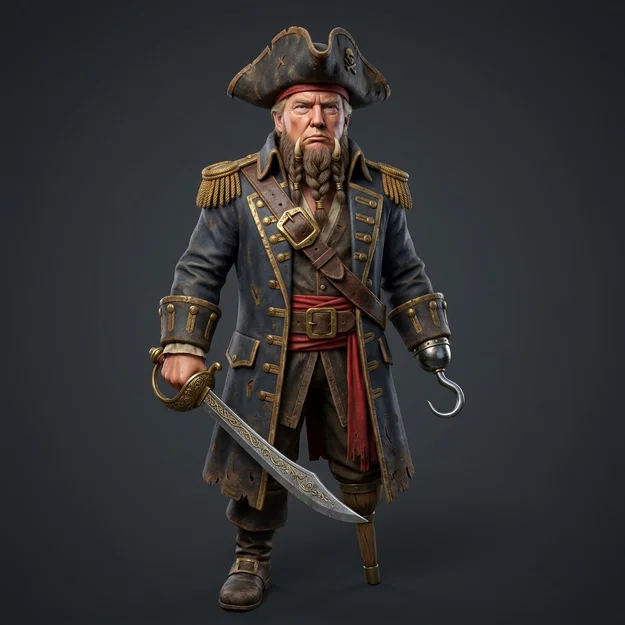 Mô hình 3D Pirate Trump: Thiết kế nhân vật độc lạ dành cho dân sưu tầm - Image 1