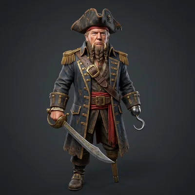 Mô hình 3D Pirate Trump: Thiết kế nhân vật độc lạ dành cho dân sưu tầm