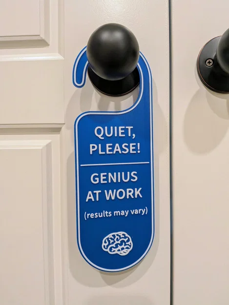 Móc Treo Cửa “Quiet Please Genius At Work” - Image 1