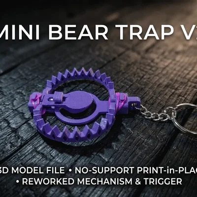 Mô hình bẫy gấu mini (Mini Bear Trap V2) - File in 3D độc lạ