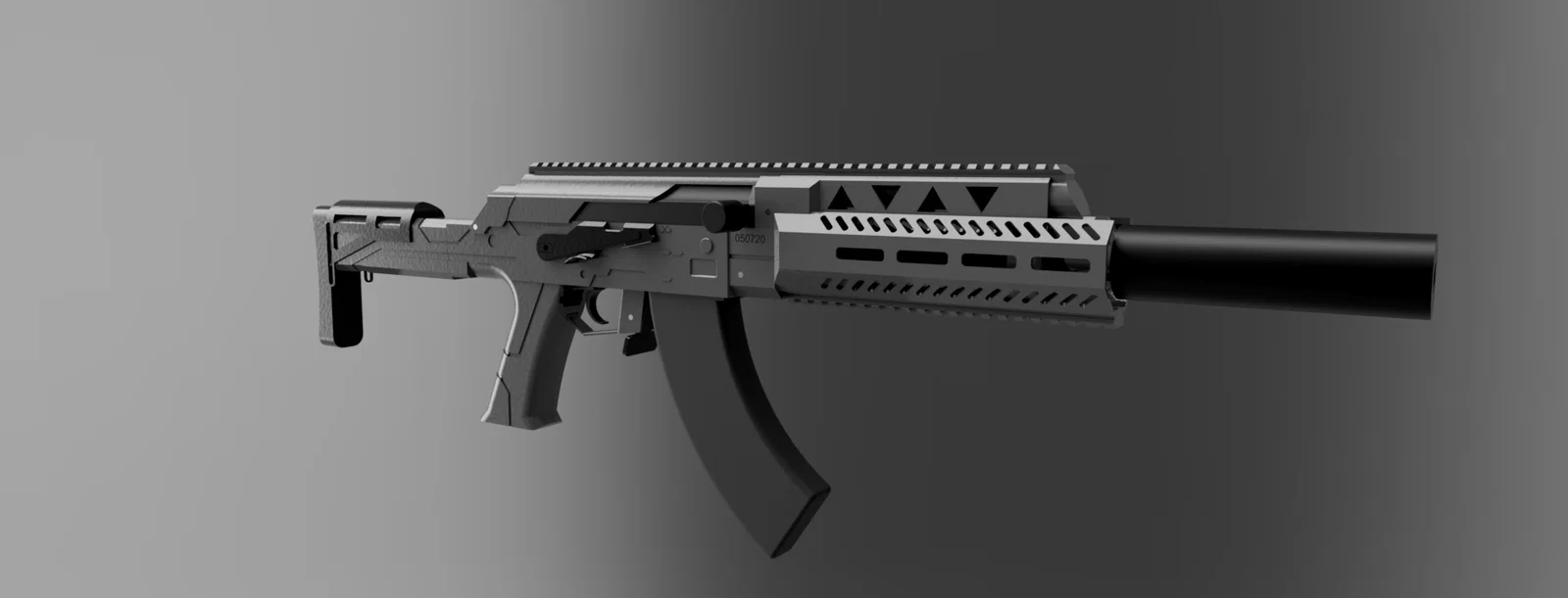 Sci-fi airsoft AK – Bộ body kit in 3D có báng gập - Image 1