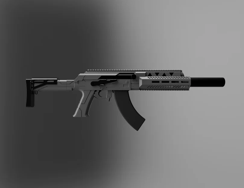 Sci-fi airsoft AK – Bộ body kit in 3D có báng gập - Image 2