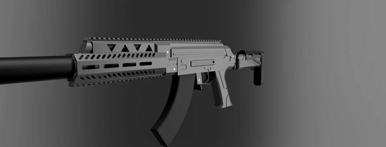 Sci-fi airsoft AK – Bộ body kit in 3D có báng gập - Image 4