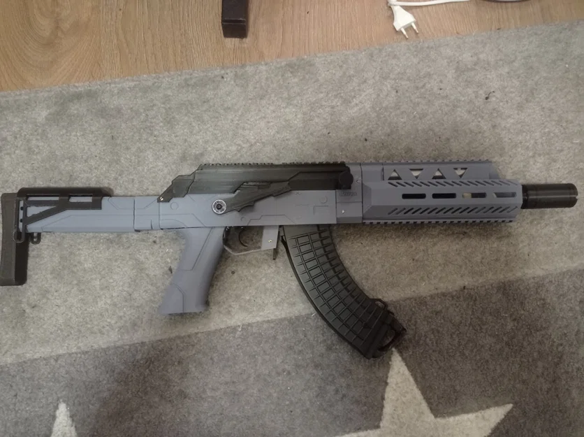 Sci-fi airsoft AK – Bộ body kit in 3D có báng gập - Image 6