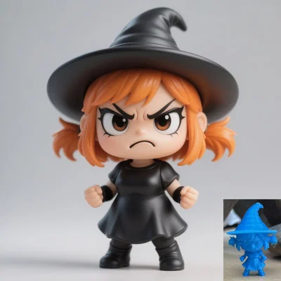 Chibi Angry Witch – Phù thủy chibi đang giận (mẫu 3D)