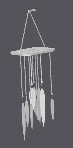 Kinetic Wind Sculpture: Feathers – Chuông gió lông vũ tối giản - Image 2