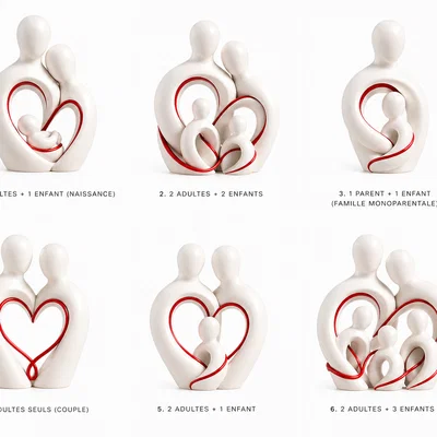 statue famille – Tượng gia đình tối giản với sợi dây gắn kết