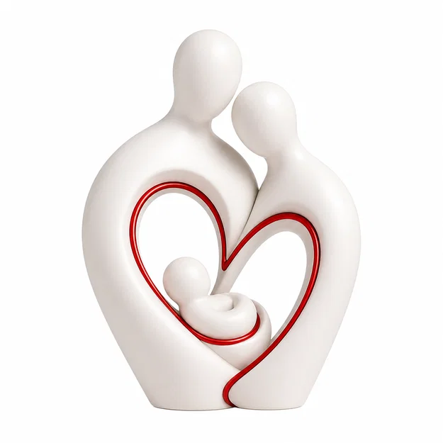 statue famille – Tượng gia đình tối giản với sợi dây gắn kết - Image 7