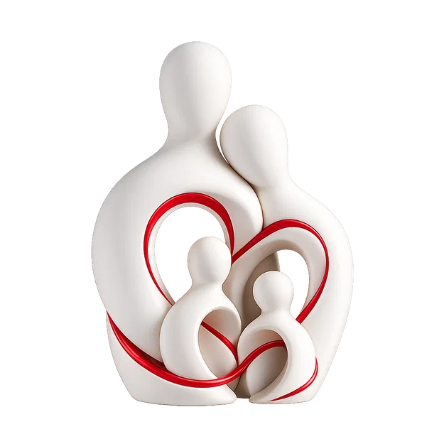 statue famille – Tượng gia đình tối giản với sợi dây gắn kết - Image 9
