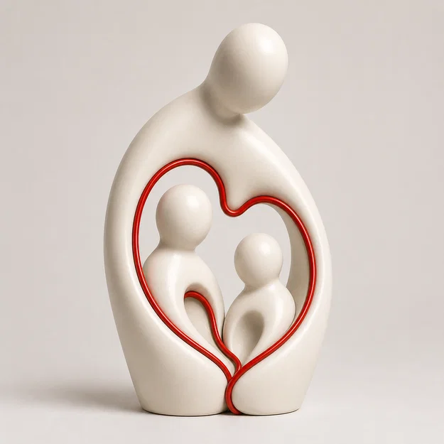 statue famille – Tượng gia đình tối giản với sợi dây gắn kết - Image 11