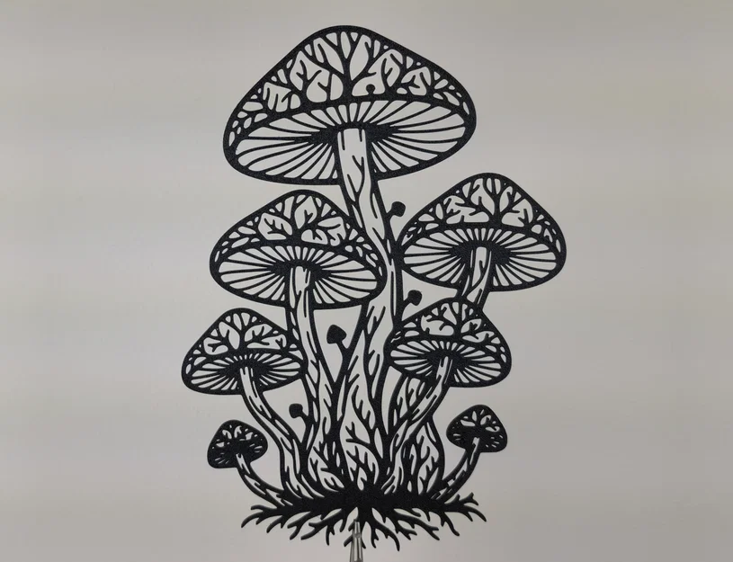 Mystic Forest Mushrooms 2D Wall Art – Tranh Treo Tường 2D Hình Nấm - Image 2