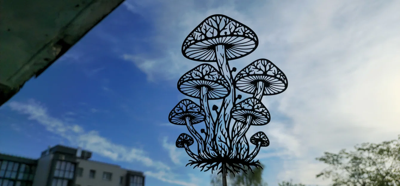 Mystic Forest Mushrooms 2D Wall Art – Tranh Treo Tường 2D Hình Nấm - Image 3