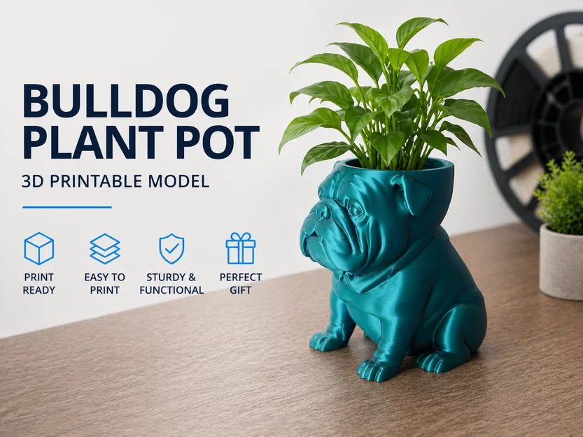 Chậu trồng cây Bulldog (Bulldog Plant Pot-Planter) - Image 1