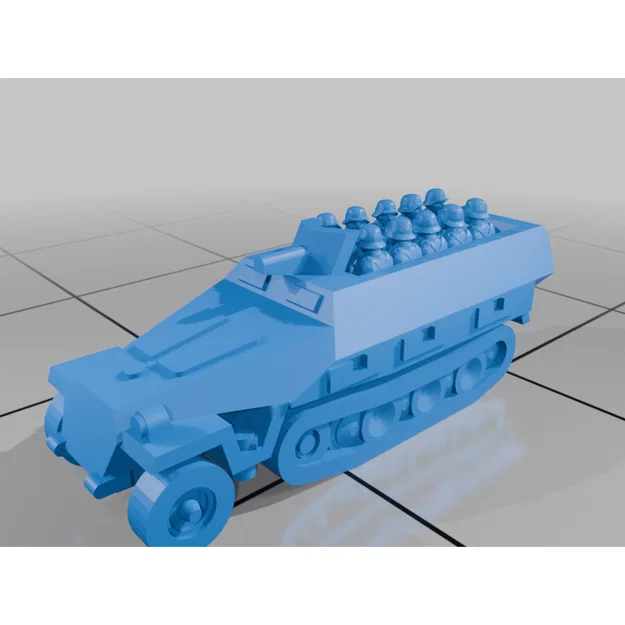 Mô hình xe bọc thép Halftrack chở quân tỷ lệ 6mm cho Wargame - Image 2
