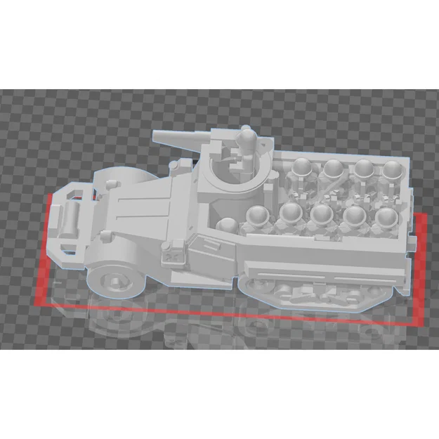 Mô hình xe bọc thép Halftrack chở quân tỷ lệ 6mm cho Wargame - Image 4