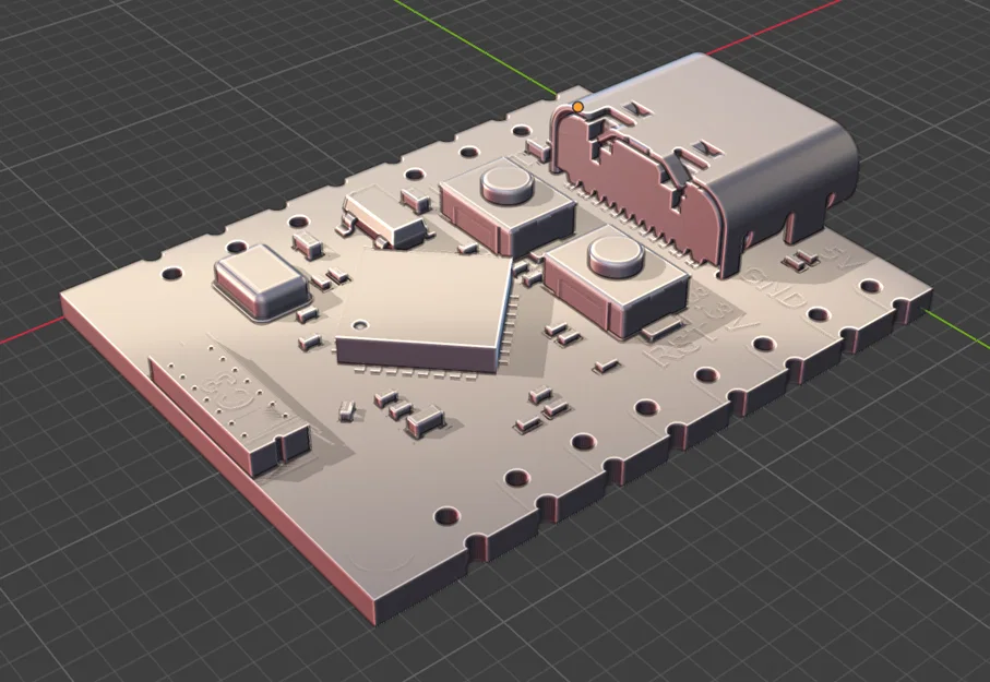Mô hình 3D ESP32 C3 Super Mini (.STL) - Hỗ trợ thiết kế vỏ hộp - Image 1