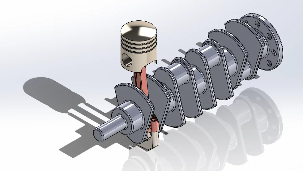 Trục khuỷu 4 xy-lanh với piston (4 Cylinder Crank Shaft with Piston) - Image 1