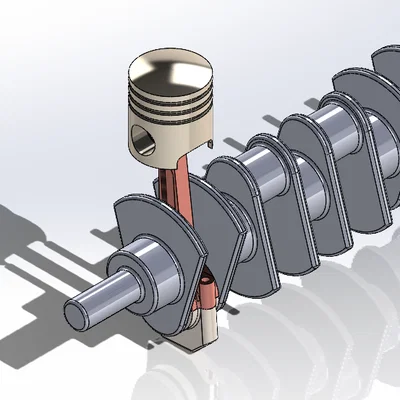 Trục khuỷu 4 xy-lanh với piston (4 Cylinder Crank Shaft with Piston)
