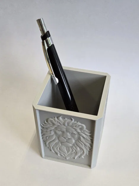 Khay đựng bút hình đầu sư tử (Lion Pen Cup Organizer) in 3D - Image 2