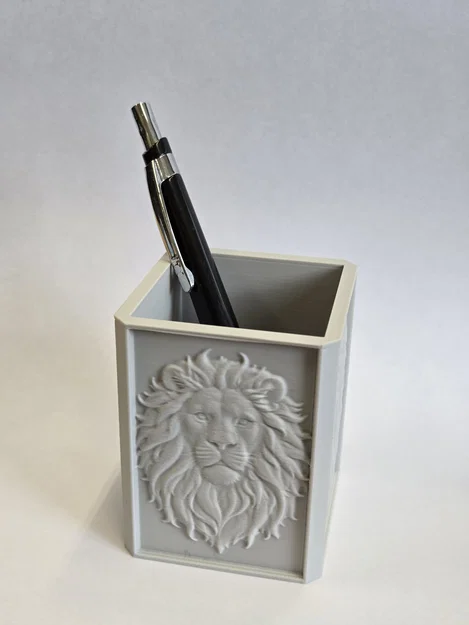 Khay đựng bút hình đầu sư tử (Lion Pen Cup Organizer) in 3D - Image 3