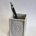 Khay đựng bút hình đầu sư tử (Lion Pen Cup Organizer) in 3D - Thumbnail 3