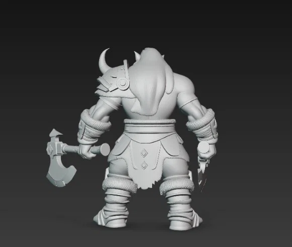 Mô hình Chiến binh Orc cầm rìu chiến (Orc Warrior with Axes) để in 3D - Image 2